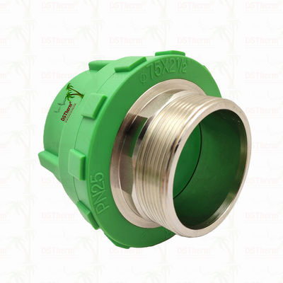 Σύνδεσμος με αρσενικό σπείρωμα PPR Πλαστικά εξαρτήματα σωλήνων PPR 75*2 1/2" Προσαρμοσμένο μέγεθος