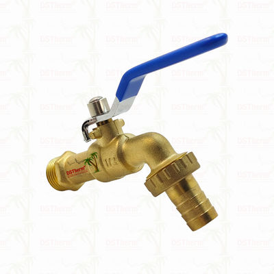 Gold Plated Heavy Duty Classic Blue Iron Handle Bibcocks Spout Faucet Spigot Water Tap 1/2"