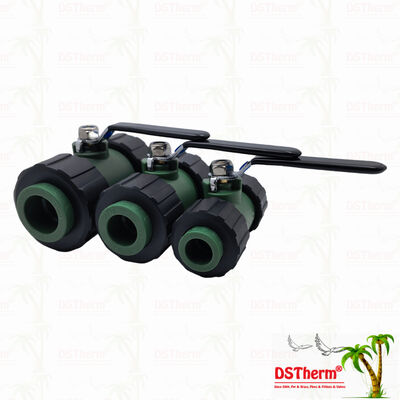 Διπλή βαλβίδα σφαίρας PPR με χάλκινη σφαίρα σιδηροειδή λαβή 20-63MM Προσαρμοσμένο LOGO