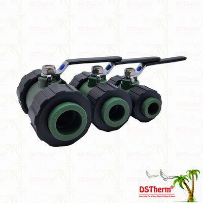 Διπλή βαλβίδα σφαίρας PPR με χάλκινη σφαίρα σιδηροειδή λαβή 20-63MM Προσαρμοσμένο LOGO