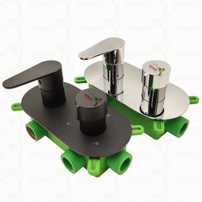 PPR 5 Ways Μαύρη βαλβίδα ντουζιέρας για τη ρύθμιση θερμοκρασίας και ροής