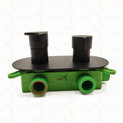 PPR 5 Ways Μαύρη βαλβίδα ντουζιέρας για τη ρύθμιση θερμοκρασίας και ροής