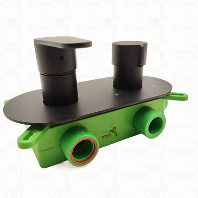 PPR 5 Ways Μαύρη βαλβίδα ντουζιέρας για τη ρύθμιση θερμοκρασίας και ροής