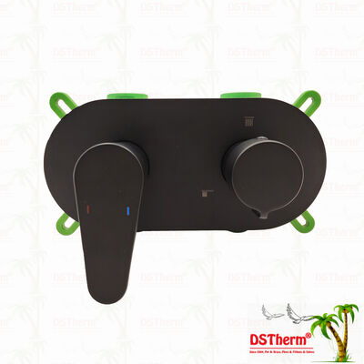 PPR 5 Ways Μαύρη βαλβίδα ντουζιέρας για τη ρύθμιση θερμοκρασίας και ροής